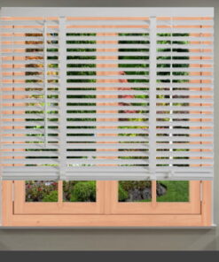 Decomode Jaloezieën ( Kalk Wit Houtnerf ) Br 60 x H 130 cm 50mm