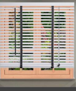 Intensions Jaloezieën Hout (Wit)met( Laderband grijs ) Br 60 x H130 cm 50mm