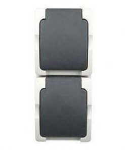 WD 2-voudig wandcontactdoos + randaarde verticaal IP44