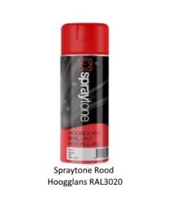 Spraytone Spuitbus Rood 400ml (Hoogglans) (RAL3020)