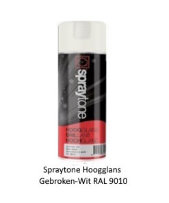 Spraytone Spuitbus Gebroken Wit 400ml (Hoogglans) (RAL9010)