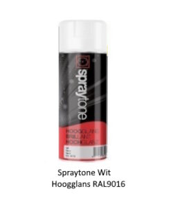 Spraytone Spuitbus Wit 400ml (Hoogglans) (RAL9016)