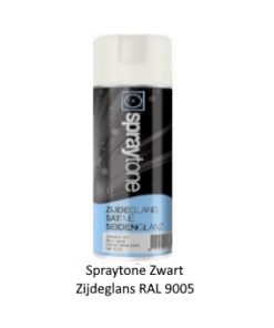 Spraytone Spuitbus Zwart 400ml (Zijdeglans) (RAL9005)