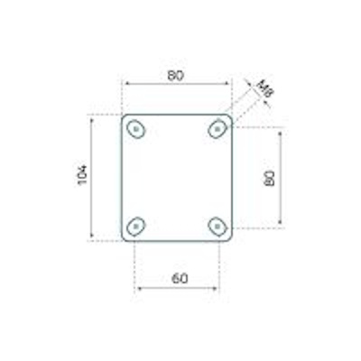 Zwenkwiel met rem 100 mm 60 kg massief rubber zwart - Afbeelding 2