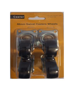 Caster wiel set 40 mm (kleur zwart)