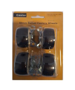 Caster wiel set 50 mm (kleur zwart)