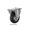 Bokwiel 75 mm 40 kg massief rubber zwart