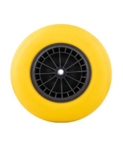 Antilek kruiwagenwiel 4.00-8 pu plastic geel
