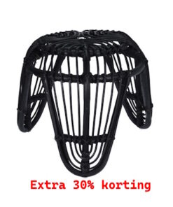 Krukje Rotan - Zwart - 30x30x42cm