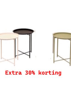 Bijzettafel nora wit, zwart, olijf groen metal