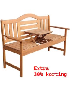 Nevada tuinbank met uitklap tafeltje in zitting - 150 cm