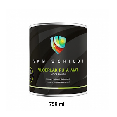 Van Schildt Vloerlak pu-a mat 750ml. (water basis lak) (voor binnen)
